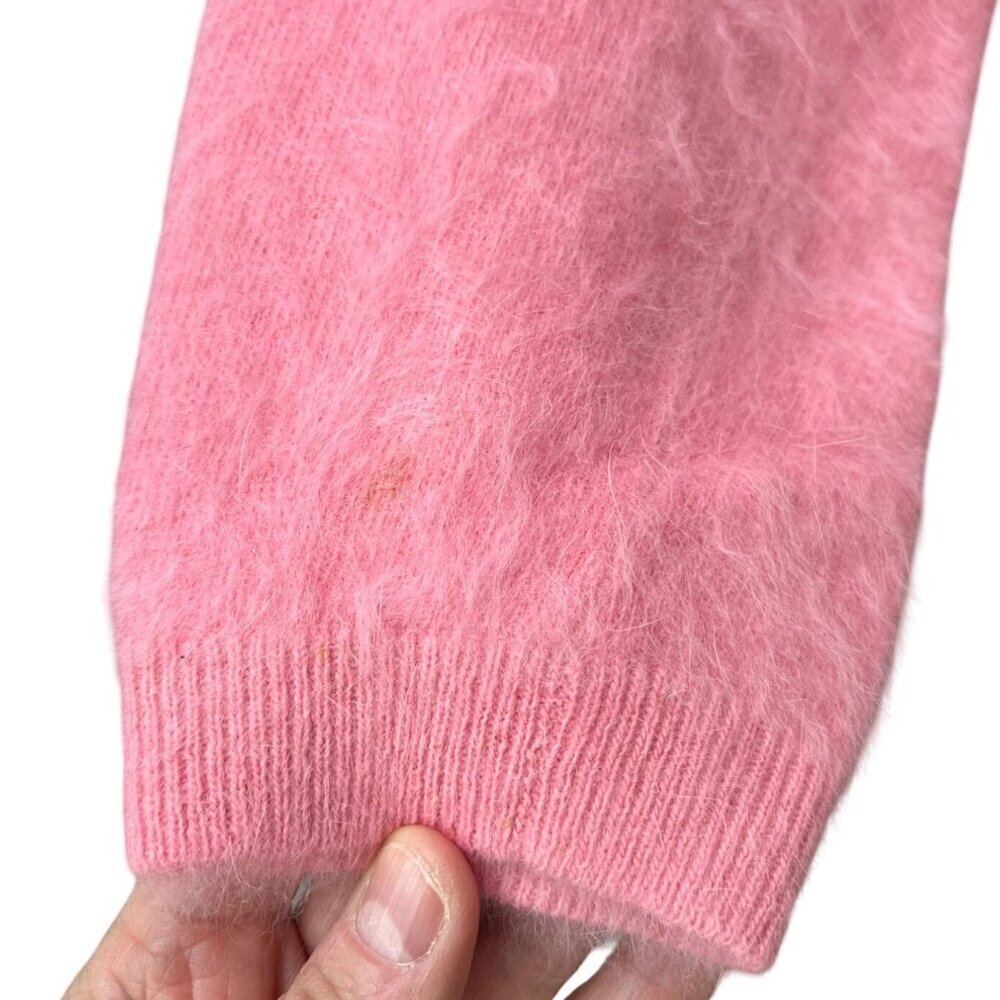 Vintage Toni Ann Pink Angora Wool Sweater Size 40 Fuzzy 1970s - Picture 6 of 9